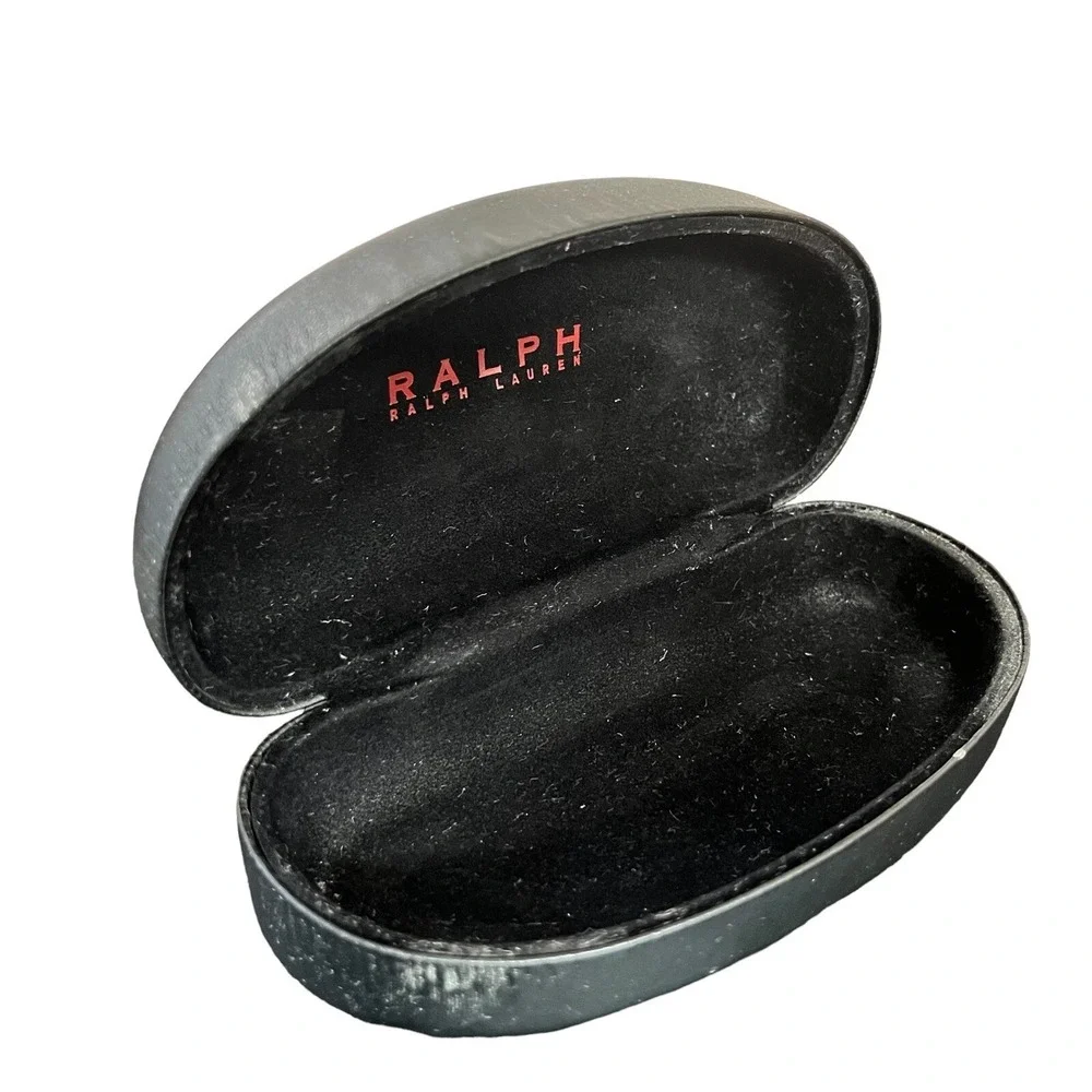 Ralph Lauren Hard Clamshell Eyeglass Case Black Red Logo Sunglasses Case